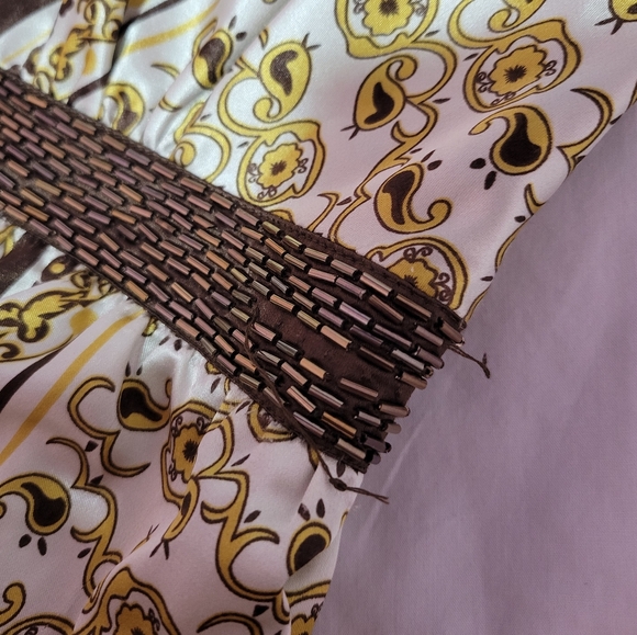 SUZY gold & brown floral patterned satin camisole top - Picture 9 of 9